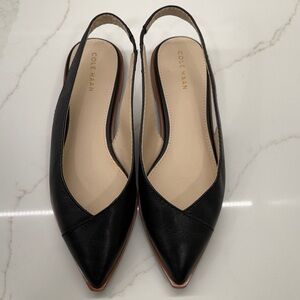 Cole Haan Women's Black Pointed Slingback Flats
